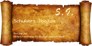 Schubert Ibolya névjegykártya